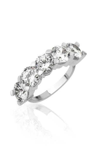 

cluster rings five stone ring, Golden;silver