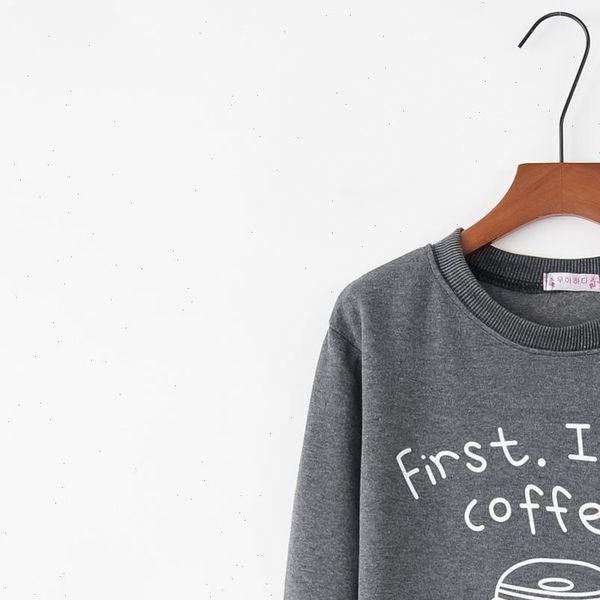 

doble line coffee 2021 new design hoodies sweatshirts women casual kawaii harajuku sweat girls european korean, Black