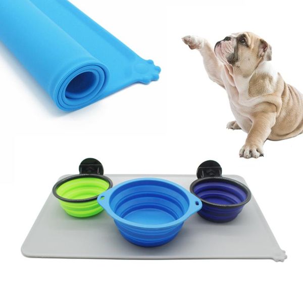 

cat beds & furniture feeding water food bowl plate silicone tablecloth placemat puppy dog cute mat pad cushion bed pet supplies