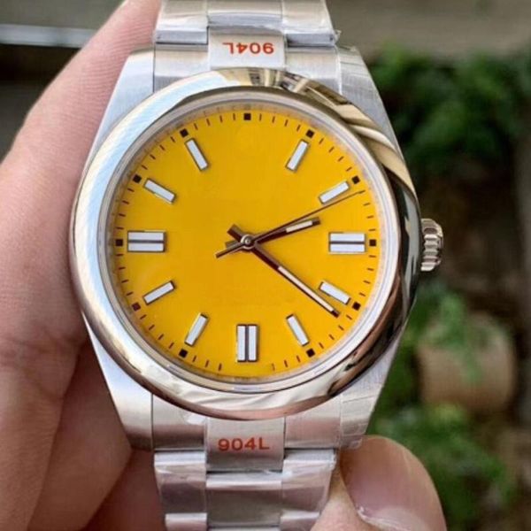 

wristwatches luxury stainless steel sapphire automatic mechanical green blue men 41mm watch wristwath, Slivery;brown