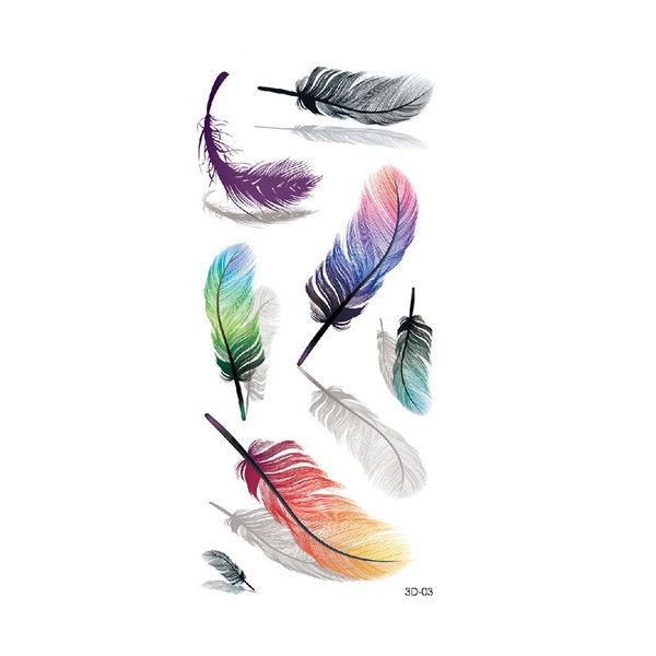 

3d tattoo stickers waterproof long-lasting flowers feather butterfly spot to sample custom water transfer stickers
