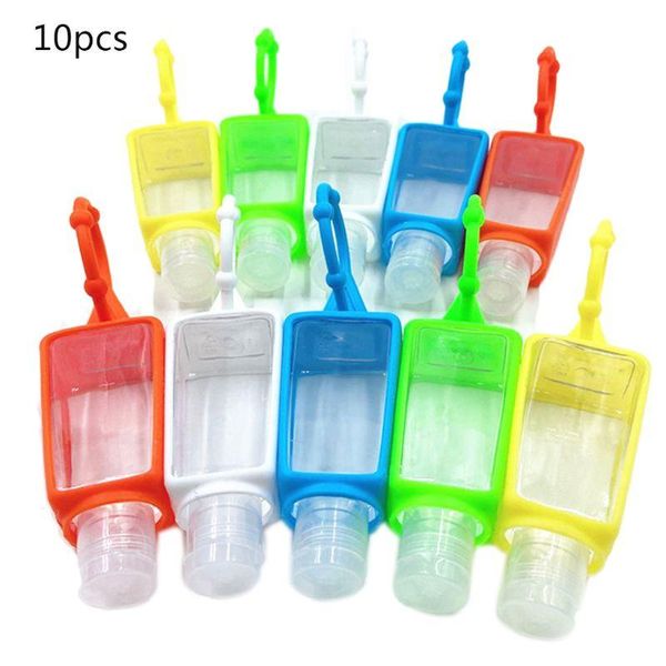 

storage bottles & jars 10pcs hand sanitizer empty refillable bottle silicone holder portable keychain e65f