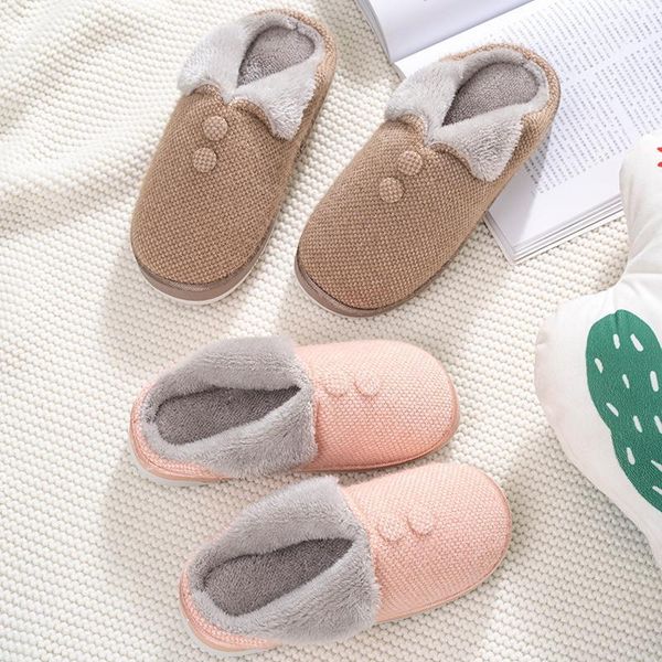 

home slippers for men winter furry short plush man non slip bedroom couple soft indoor shoes male1, Black