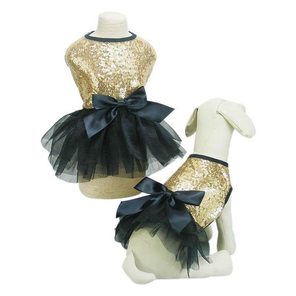 

pet dog dress pink gold lace dresses princess for small puppy dogs cat chihuahua poodle sequin weeding party dresses dog