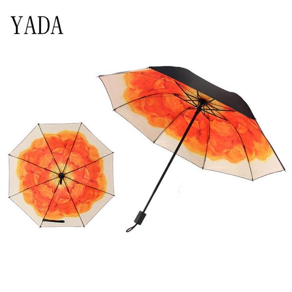 

umbrellas yada 3d flowers charms umbrella rain brand anti uv folding for women windproof parasol ys354