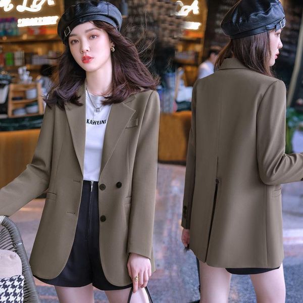 

women's suits & blazers suit coat 2021 loose versatile leisure spring autumn minority design sense fashion black jacket women korean, White;black