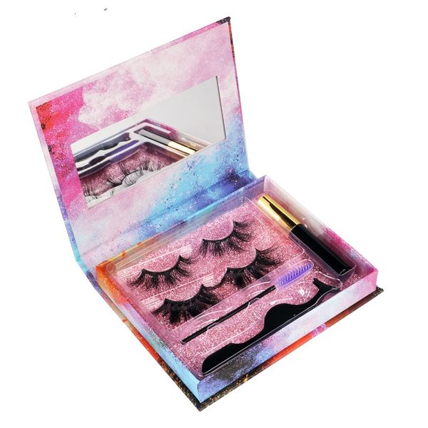 

magnetic eyeliner & eyelashes kit thick long 25mm mink lashes with 10 magnets + tweezer reusable handmade fake lashes by hope12