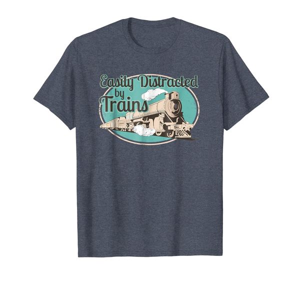 

Easily Distracted by Trains Tshirt Funny Train Lover Gifts, Mainly pictures