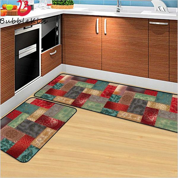 

cushion/decorative pillow bubble kiss 2021 fashion polyester kitchen mats colorful square pattern mat non-slip entrance door floor