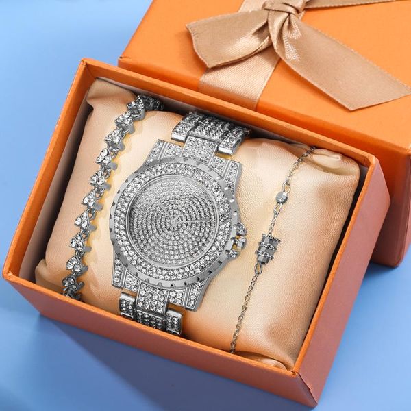 Principais relógios de pulso Assista Bracelet Gifts Gifts Rhinestone Jewelry Colar Luxury Women Gift Box