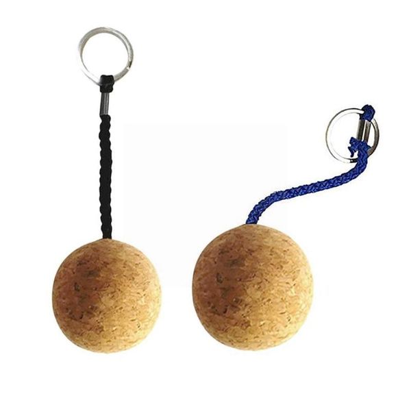 

rafts/inflatable boats 2pcs 53mm/35mm cork ball keychain floating buoy beach rowing fishing chain travel for water diving sports holder c5f0