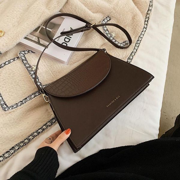 

evening bags crocodile pattern square crossbody bag 2021 pu leather women's designer handbag vintage shoulder messenger