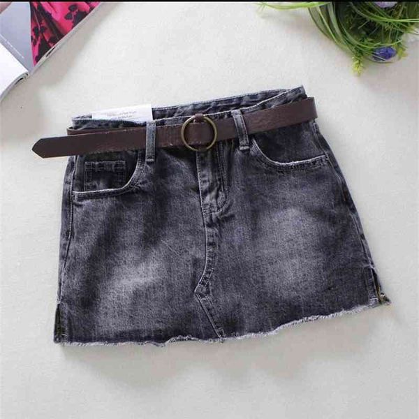 

skirts a-line denim for women package hip above knee mini shorts summe style split skirt jeans saias without belt j2893 28nm, Black