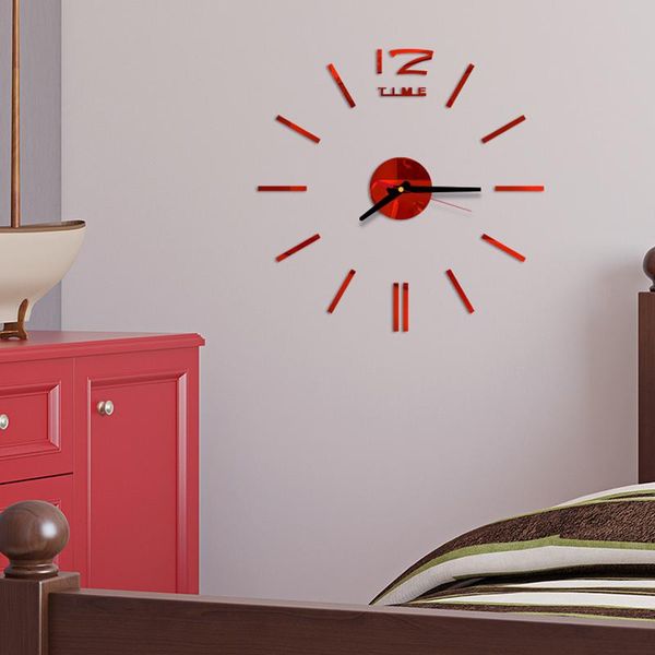 

diy acrylic material wall clocks single face needle quartz wall watches brief style home decor home stickers