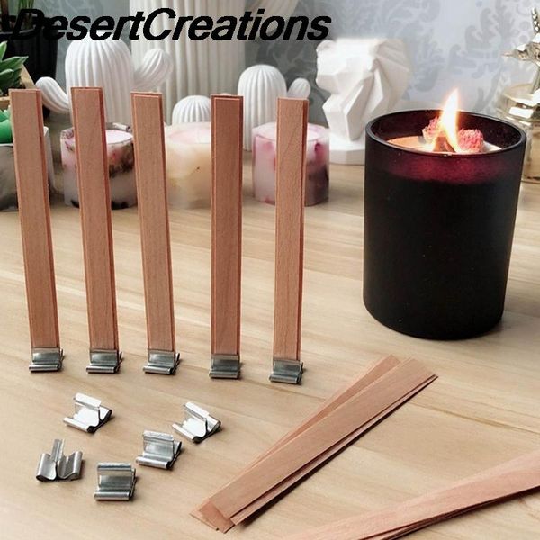 

wooden wick candle with sustainer tab candle wick core for diy making pick supply soy parffin wax