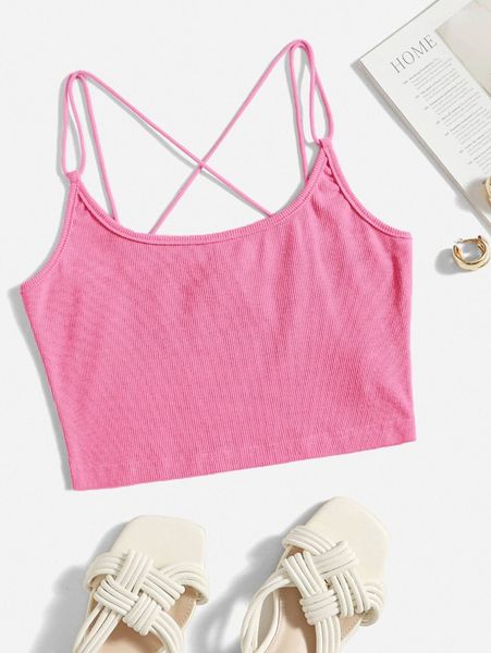 

crisscross back cami b2dp#, White