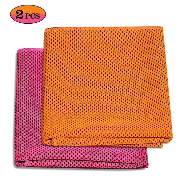 

2 pack cooling towel soft breathable travel ice towel for gym fitness workout yoga sport running camping hiking, Yellow;black