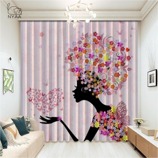 

curtain & drapes summer girl fantasy fairy flower bay window curtains for living room modern bedroom pastoral micro shading