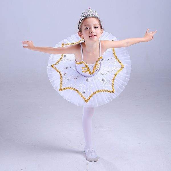 

2021 white girls white ballet tutus nylon/lycra camisole leotard hard tulle skirt kids classical professional dress, Black;red
