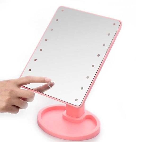 

compact mirrors 360 degrees rotation makeup mirror adjustable 16/22 leds lighted led screen portable luminous cosmetic pr sale
