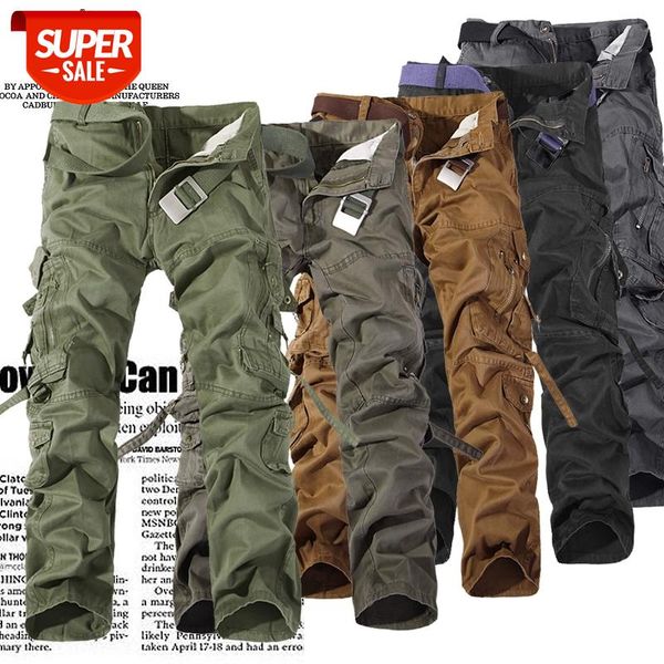 

army camouflage cargo tactical military pants 42 40 38-28 plus large size brand multi-pocket overalls trousers #ub7a, Black