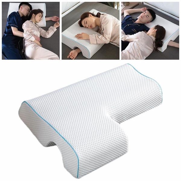 

pillow couple anti-pressure hand memory foam cuddle sleep side sleeper pad protection cervical reduce neck arm pain