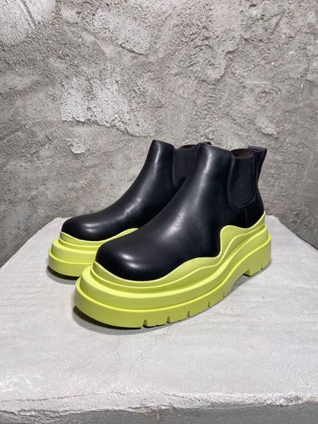 

new mens real leather beautiful green sole boots shoes ~ mens designer boots eu size 38-45, Black