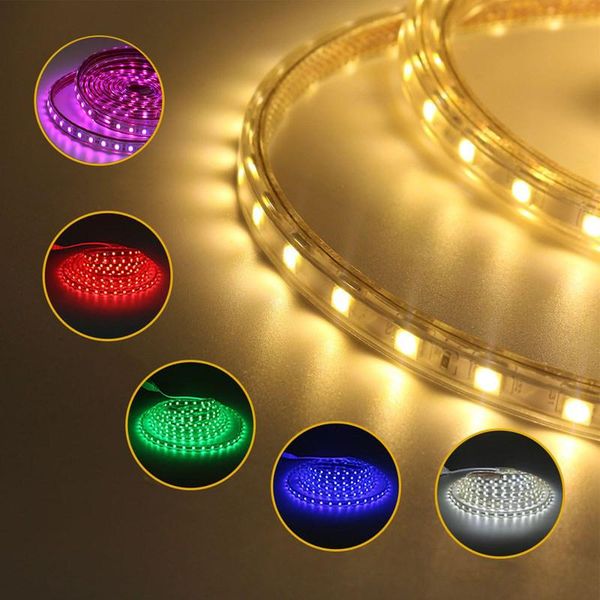 

strips led strip ac220v 60leds/m flexible light rgbp warm/cool white 1-30m for garden kitchen cabinets lighting