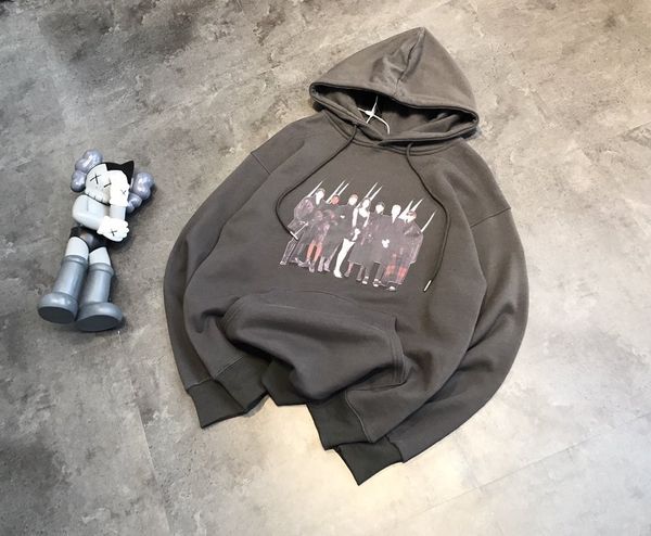 

hoodies t shirt paris people digital printing men's and women's autumn winter loose medium length sweater, Black