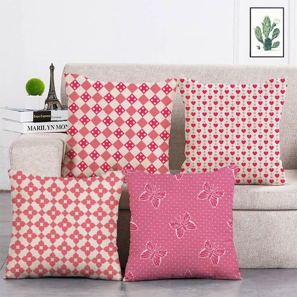 

new pink roses feathers geometric cushion cover modern fashion nordic simple pillowcase decorative seat throw pillows cover t297