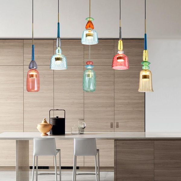 

pendant lamps american style macaron glass lights lighting restaurant cafe loft led lamp home deco hanging light fixture