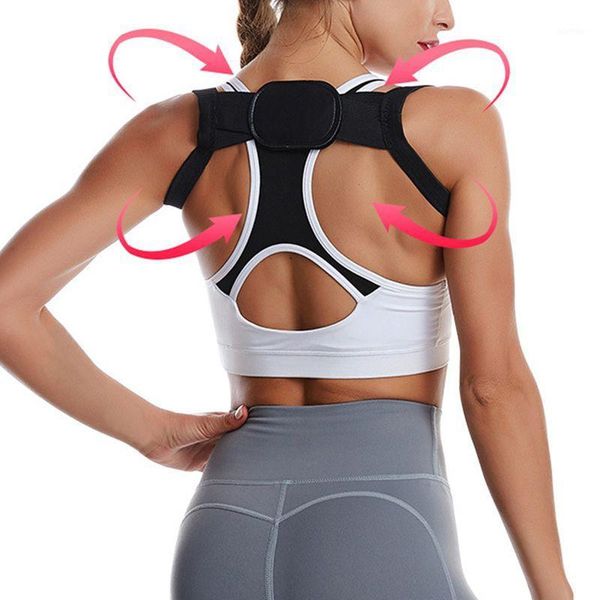 

back support posture corrector belt women men brace chest anti-kyphosis invisible shoulders correction1, Black;blue