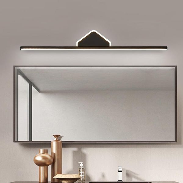 

wall lamp modern simple mirror light waterproof white black gold toilet bathroom anti-fog beauty makeup indoor long led
