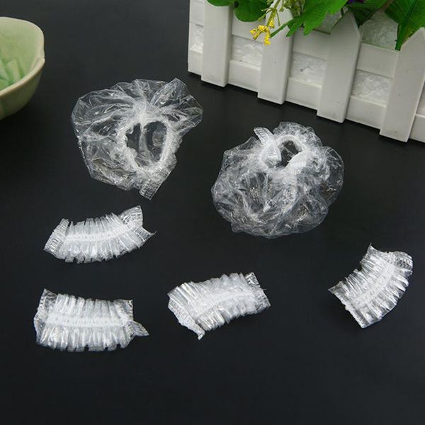 

berets 100pcs thickened disposable plastic waterproof ear protector cover cap salon hairdressing dye shield earmuffs shower tool, Blue;gray