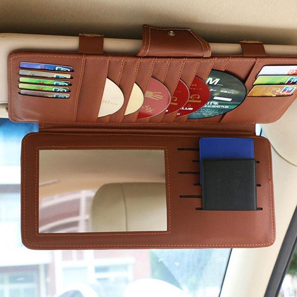 

car organizer 27 pockets sun visor sunshade seat sleeve holder clips cd dvd 10 disc storage case double layer