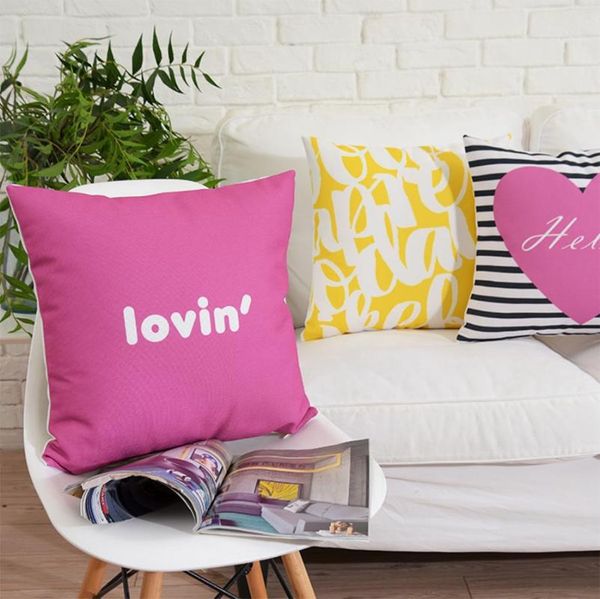 

cushion/decorative pillow sweet heart letter yellow red square throw pillow/almofadas case 45 teenage child,cushion cover home decore