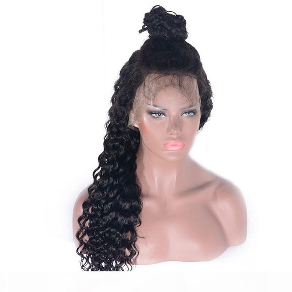 

zhifan 130% density black natural kinkly curly human front lace wigs for black women burmese hair, Black;brown