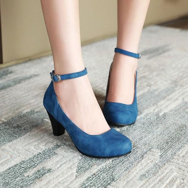 

dress shoes plus size woman ol office lady patent leather high heels women square heeled pumps ladies, Black