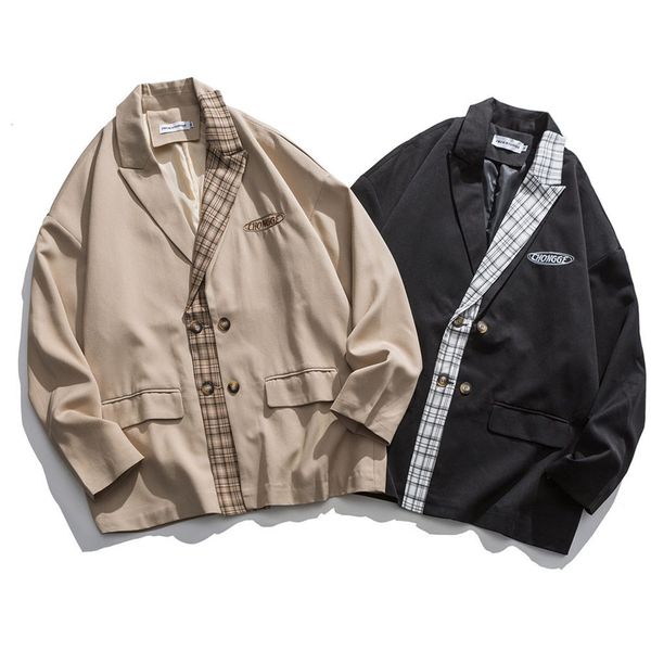 

men's suits & blazers jacket autumn loose solid handsome ins daily fashion korean suit chic urzan large supply size clothing, White;black