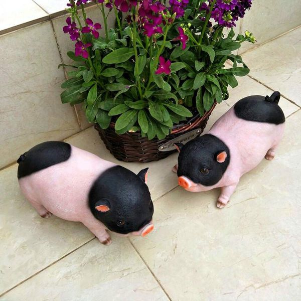 

decorative objects & figurines garden decoration courtyard creative gifts cute pig model resin crafts animal simulation ornaments fairy
