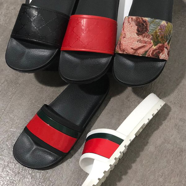 2020 Beste Qualität Designer Slipper Getriebe Bottoms Herren Gestreifte Sandalen Kausal rutschfeste Sommer Huaraches Hausschuhe Flip Flops Slipper