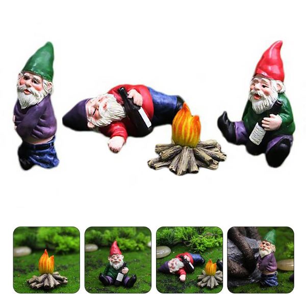

decorative flowers & wreaths 4pcs cartoon resin dwarf statue deskfigurine garden lawn craft decoration