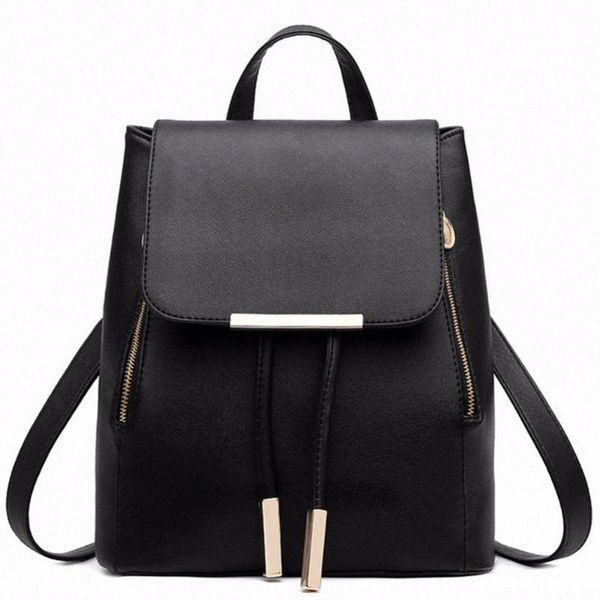 

black school supplies backpack female pu leather backpack japanese street bag womens school bag for adolescent girls backpacks w8zv#