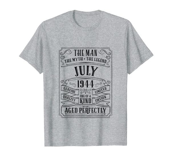 

75th birthday july shirt men gifts 75 year old grandpa dad t-shirt, White;black