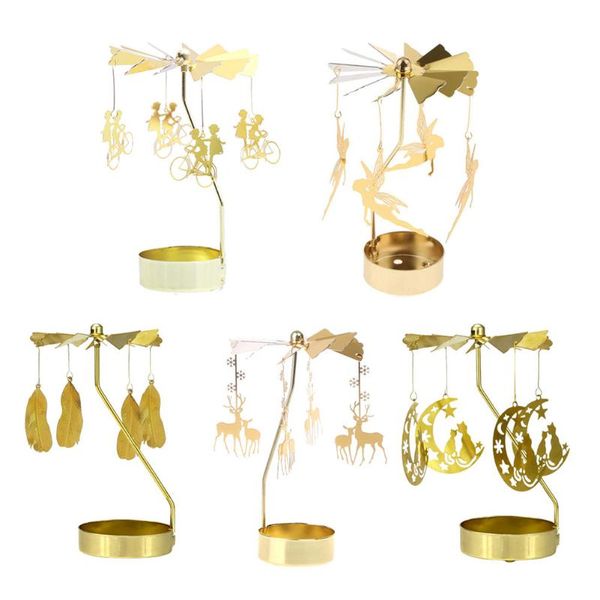 

candle holders romantic candlesticks rotating holder metal lighting candlestick wedding bar party decoration accessories christmas gifts