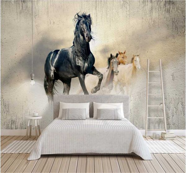 

wallpapers xuesu modern simple running horse map personality wallpaper nordic back sofa bedroom custom mural 8d waterproof wall cloth
