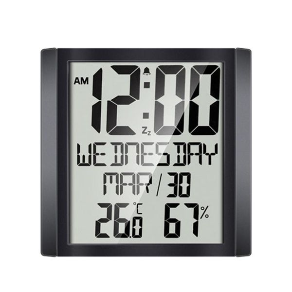 

large screen wall clock home temperature and humidity meter alarm clock living room digital electronic