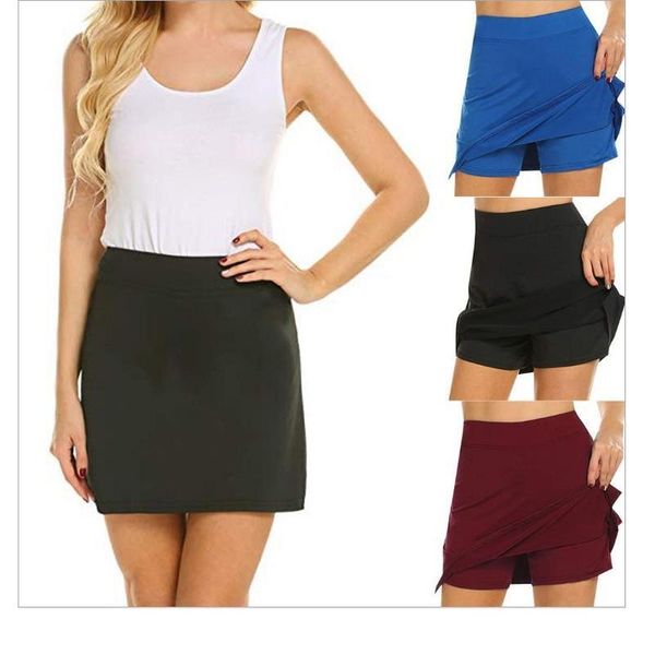 

gym clothing women sports skirt suit t-shirt tennis badminton golf leisure elastic body shaping soft pair female, White;black