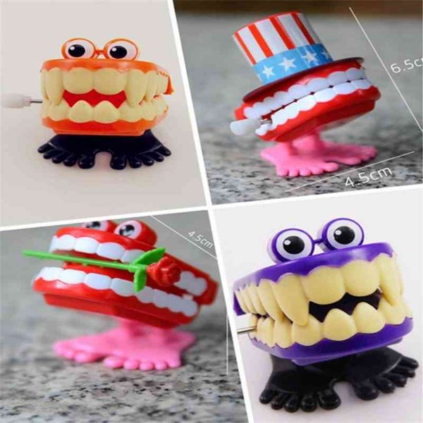 

new strange windup spring tooth moving toy children's early education puzzle cute cartoon gift animal toy0