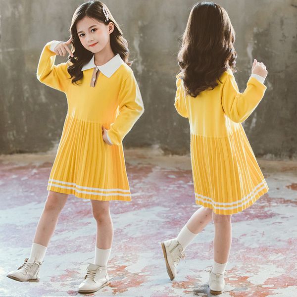 

2021 new from male long sleeves spring yellow autumn fashion girls clothes shirt preppy style ed in plissate 4-13yr x67n, Red;yellow